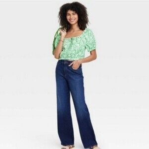 NWT Universal Thread Cotton  Puffed Sleeve Top Size XXL